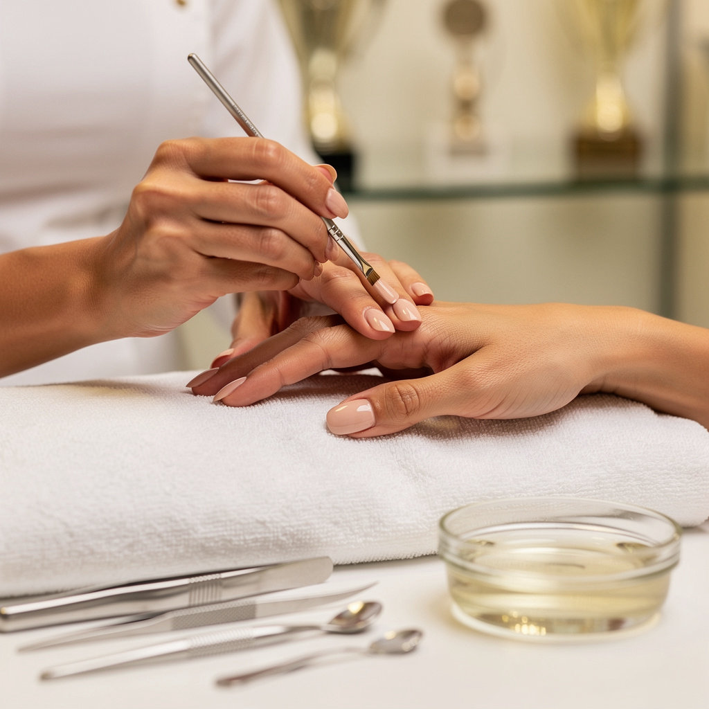 Pandora Nail Spa skilled technician providing a premium manicure service in Montecito